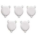 5PCS Stainless Steel Oval Charms Pendant for Necklaces Bracelets DIY Jewelry