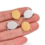 5PCS Stainless Steel Oval Charms Pendant for Necklaces Bracelets DIY Jewelry