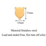 5PCS Stainless Steel Oval Charms Pendant for Necklaces Bracelets DIY Jewelry