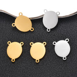 5PCS Stainless Steel Oval Charms Pendant for Necklaces Bracelets DIY Jewelry