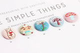 DIY Embroidered Flower Animal Round Buckle Ear Ornaments