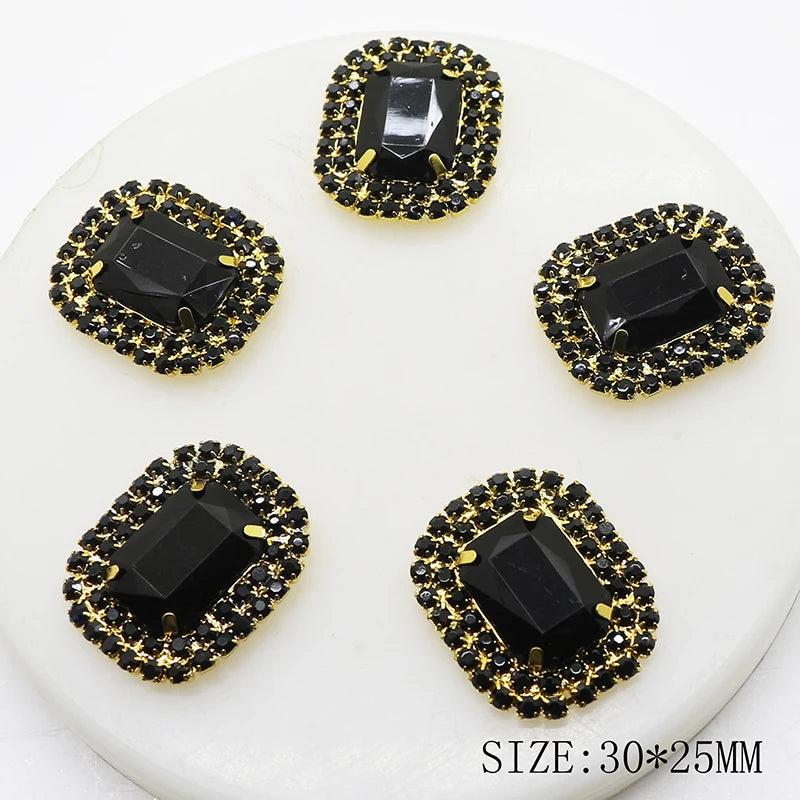 5pcs 30mm*25mm Rhinestone Buttons for Wedding Invitation