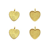 5pcs Peach Heart Flower Strips 25mm Pendant Base For DIY Jewelry