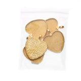 5pcs Peach Heart Flower Strips 25mm Pendant Base For DIY Jewelry