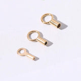 20Pcs Brass 3mm Hole Glue-in Necklace Cord Crimp End Cap for Jewelry Making