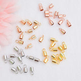 20Pcs Brass 3mm Hole Glue-in Necklace Cord Crimp End Cap for Jewelry Making