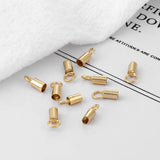 20Pcs Brass 3mm Hole Glue-in Necklace Cord Crimp End Cap for Jewelry Making