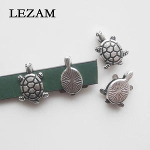 10pcs Antique Tortoise Slider Spacer Beads For 10mm Flat Leather Cords