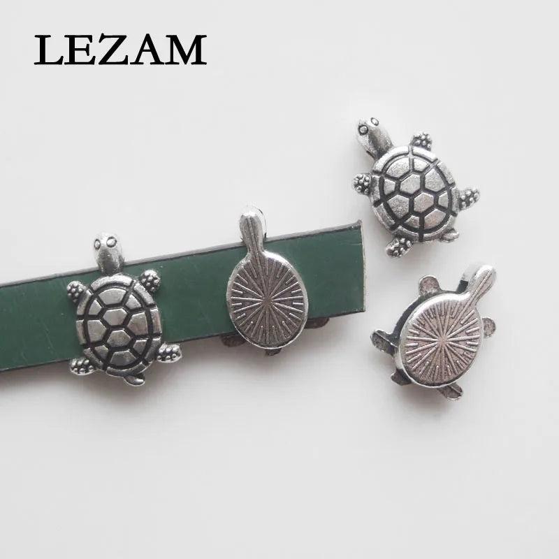 10pcs Antique Tortoise Slider Spacer Beads For 10mm Flat Leather Cords
