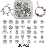 36 Vintage Metal Animal Charms Big Hole Spacer Beads Pendant