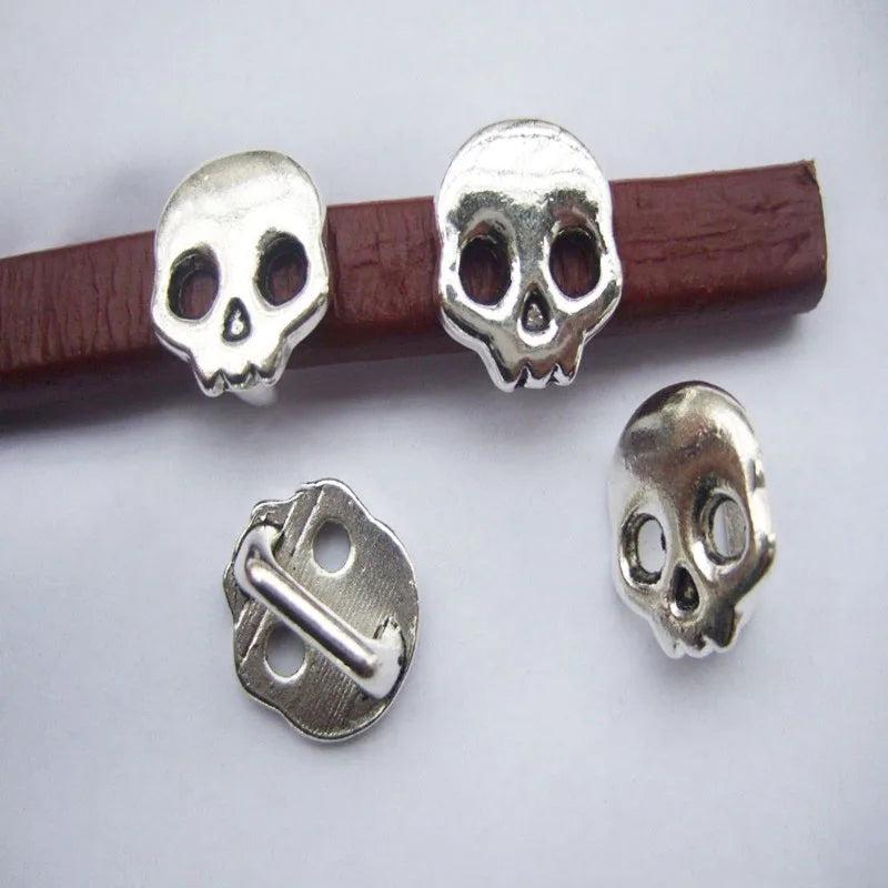 10Pcs Skull Licorice Sliders For 10x6mm Leather Bracelet