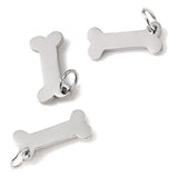 5pcs Dog Bone Stainless Steel Pendants for DIY Jewelry Making