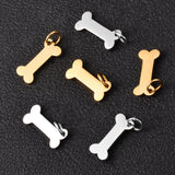 5pcs Dog Bone Stainless Steel Pendants for DIY Jewelry Making