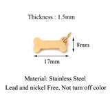 5pcs Dog Bone Stainless Steel Pendants for DIY Jewelry Making