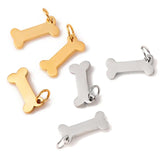 5pcs Dog Bone Stainless Steel Pendants for DIY Jewelry Making
