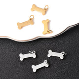 5pcs Dog Bone Stainless Steel Pendants for DIY Jewelry Making
