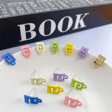 10pcs Macaron Earrings Base Alloy Stud Earring Settings