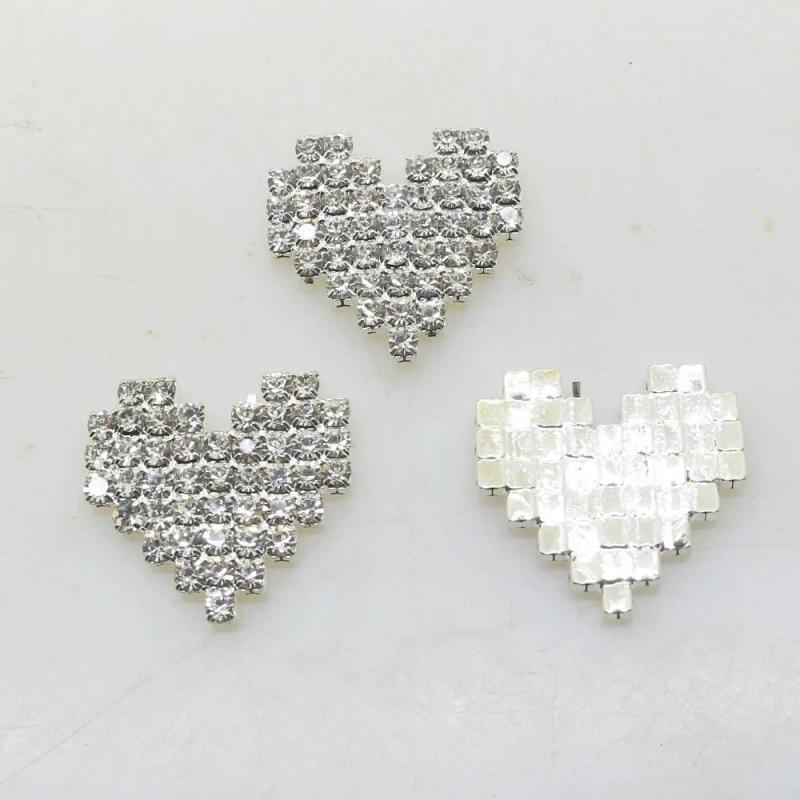 Silver Crystal Rhinestone Buckle for Wedding Dress - 10 Pieces