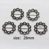 10pcs Rhinestone Bow Ribbon Slide Buckle DIY Jewelry Clothing Decoration