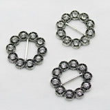 10pcs Rhinestone Bow Ribbon Slide Buckle DIY Jewelry Clothing Decoration