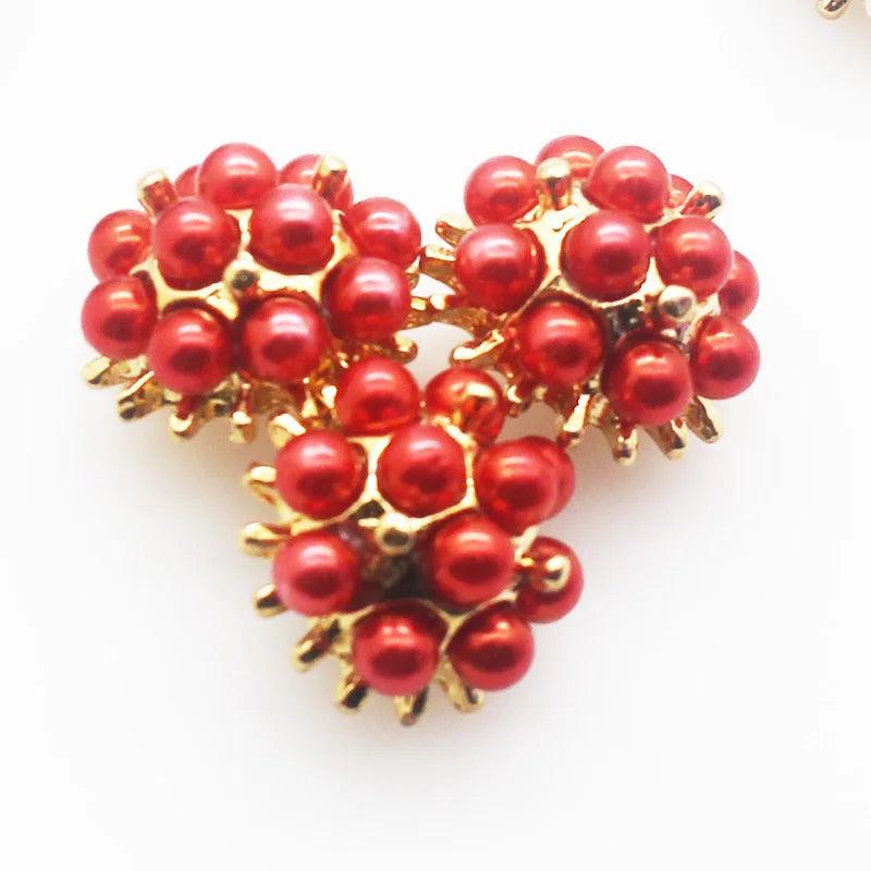 10pcs Round Metal Resin Pearl Buttons Hair Accessories Wedding Costume DIY
