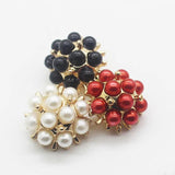 10pcs Round Metal Resin Pearl Buttons Hair Accessories Wedding Costume DIY