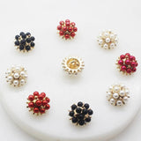 10pcs Round Metal Resin Pearl Buttons Hair Accessories Wedding Costume DIY