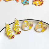 10pcs Enamel Cartoon Family Charm Pendant DIY Necklace Keychain Jewelry Making