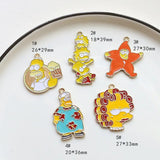 10pcs Enamel Cartoon Family Charm Pendant DIY Necklace Keychain Jewelry Making