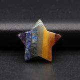 Striped Agate Stone 5-Pointed Star Ornament Seven Chakras DIY Jewelry Gift