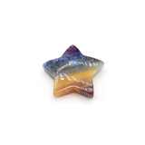 Striped Agate Stone 5-Pointed Star Ornament Seven Chakras DIY Jewelry Gift