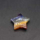 Striped Agate Stone 5-Pointed Star Ornament Seven Chakras DIY Jewelry Gift