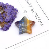 Striped Agate Stone 5-Pointed Star Ornament Seven Chakras DIY Jewelry Gift