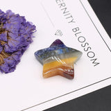 Striped Agate Stone 5-Pointed Star Ornament Seven Chakras DIY Jewelry Gift