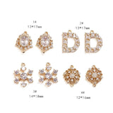 Zircon Inlaid Double Ring Retro D Pendant DIY Jewelry Accessories