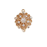 Zircon Inlaid Double Ring Retro D Pendant DIY Jewelry Accessories