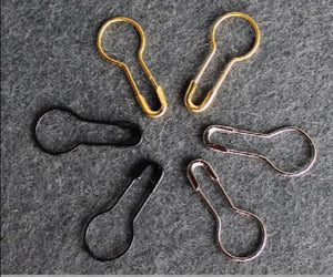 100pcs Random Gourd Shape Safety Pins Metal Clips for DIY Clothing