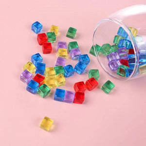 100pcs Acrylic Cube Beads DIY Bracelet Plastic Letter Beads