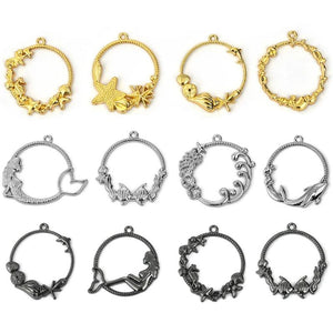 10Pcs Ocean Round Pendant Charm DIY Jewelry Findings