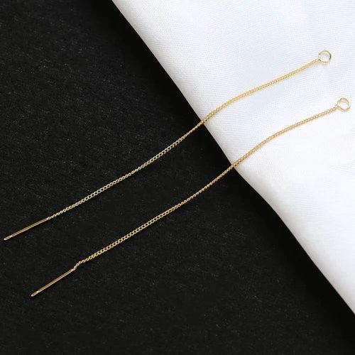 6-Piece Copper Clad Needle Ear Chain Strap DIY Jewelry Earring Accessories