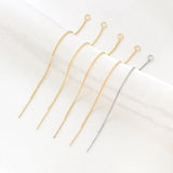 6-Piece Copper Clad Needle Ear Chain Strap DIY Jewelry Earring Accessories