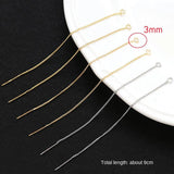 6-Piece Copper Clad Needle Ear Chain Strap DIY Jewelry Earring Accessories