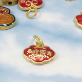5PCS Enamel Ruyi Lock Pendant Chinese Retro Style Jewelry