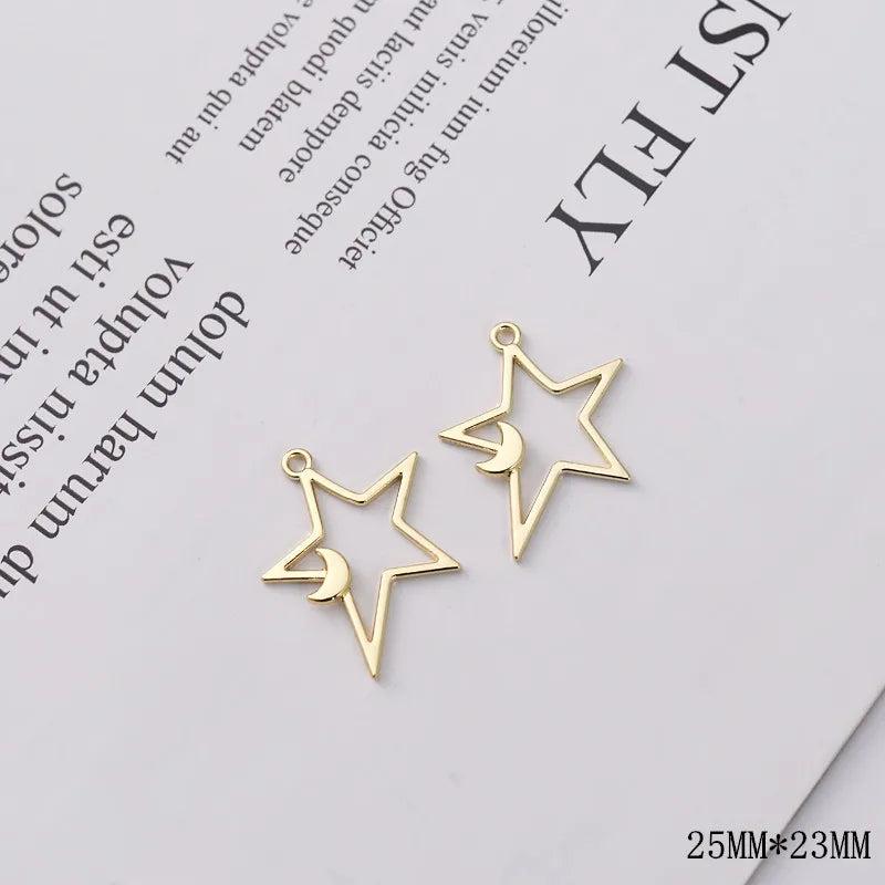 10pcs Moon Star Earrings Pendant Charms Jewelry Findings