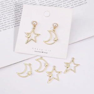 10pcs Moon Star Earrings Pendant Charms Jewelry Findings