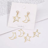 10pcs Moon Star Earrings Pendant Charms Jewelry Findings