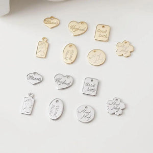 10PCS Micro Brass Charms for Jewelry Making DIY 14k Plated
