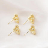 2PCS Irregular Earrings 14k Plated Jewelry Findings DIY Hand Brass Accessories