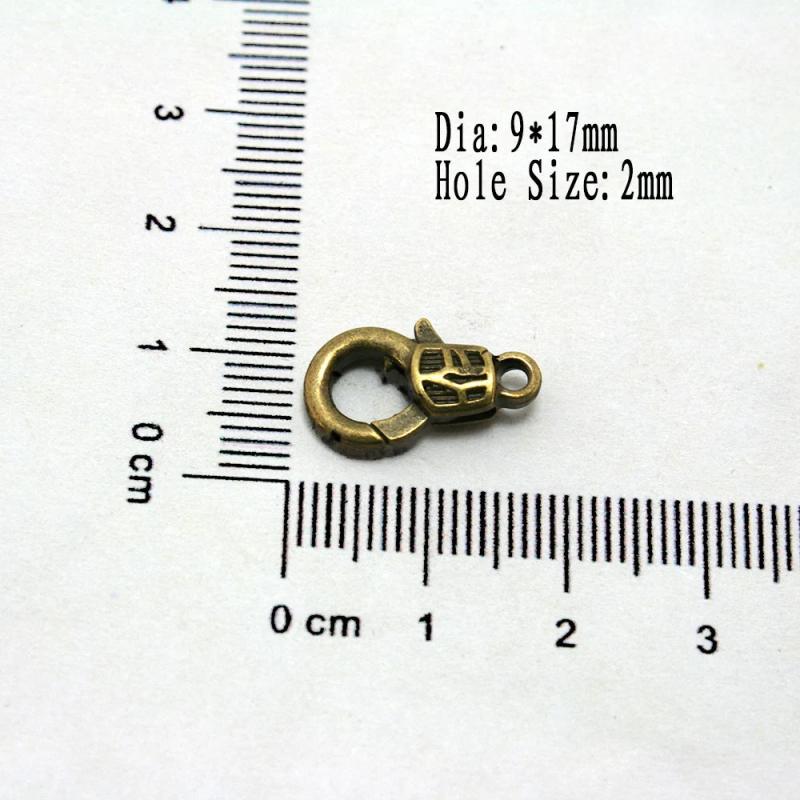 50pcs Antique Bronze Vintage Flower Lobster Clasp 9*17mm DIY Accessories