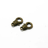 50pcs Antique Bronze Vintage Flower Lobster Clasp 9*17mm DIY Accessories